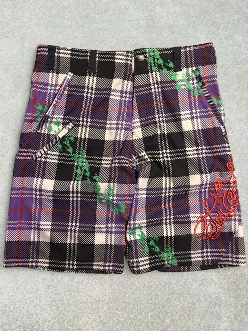 Ten-80 Section 36 Plaid Embroidered Board Shorts
